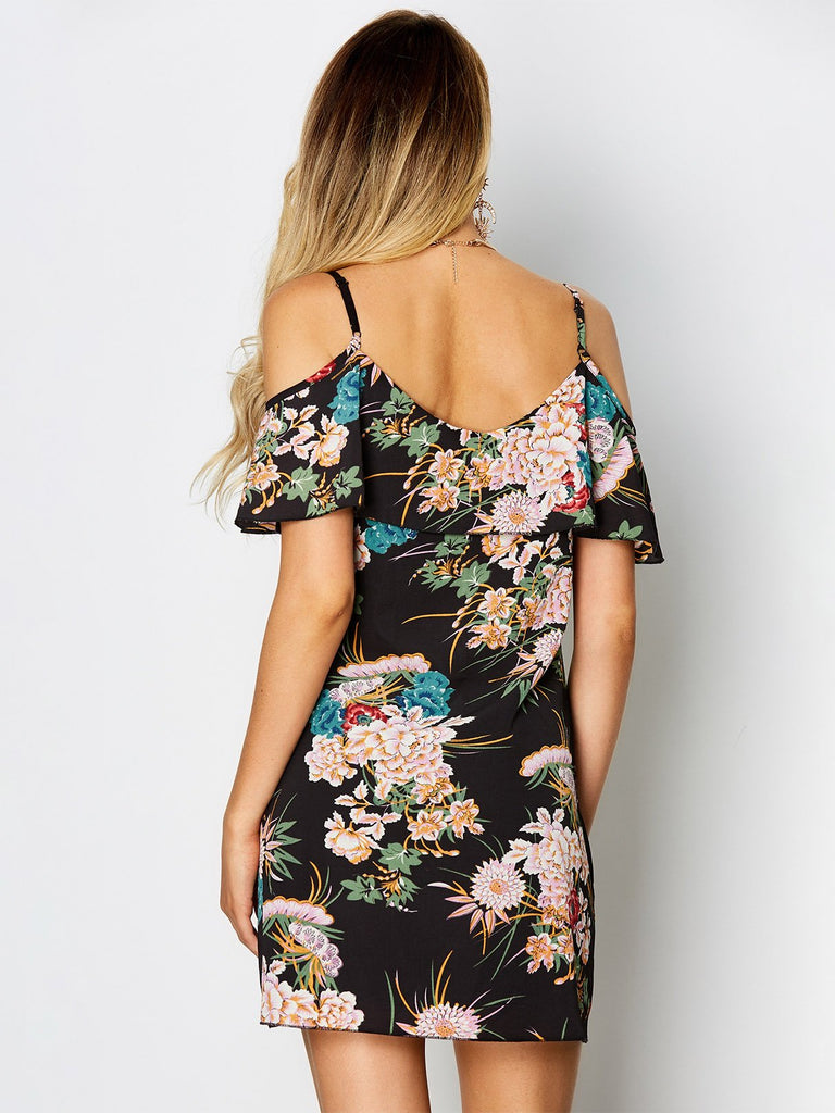 Womens Black Floral Dresses