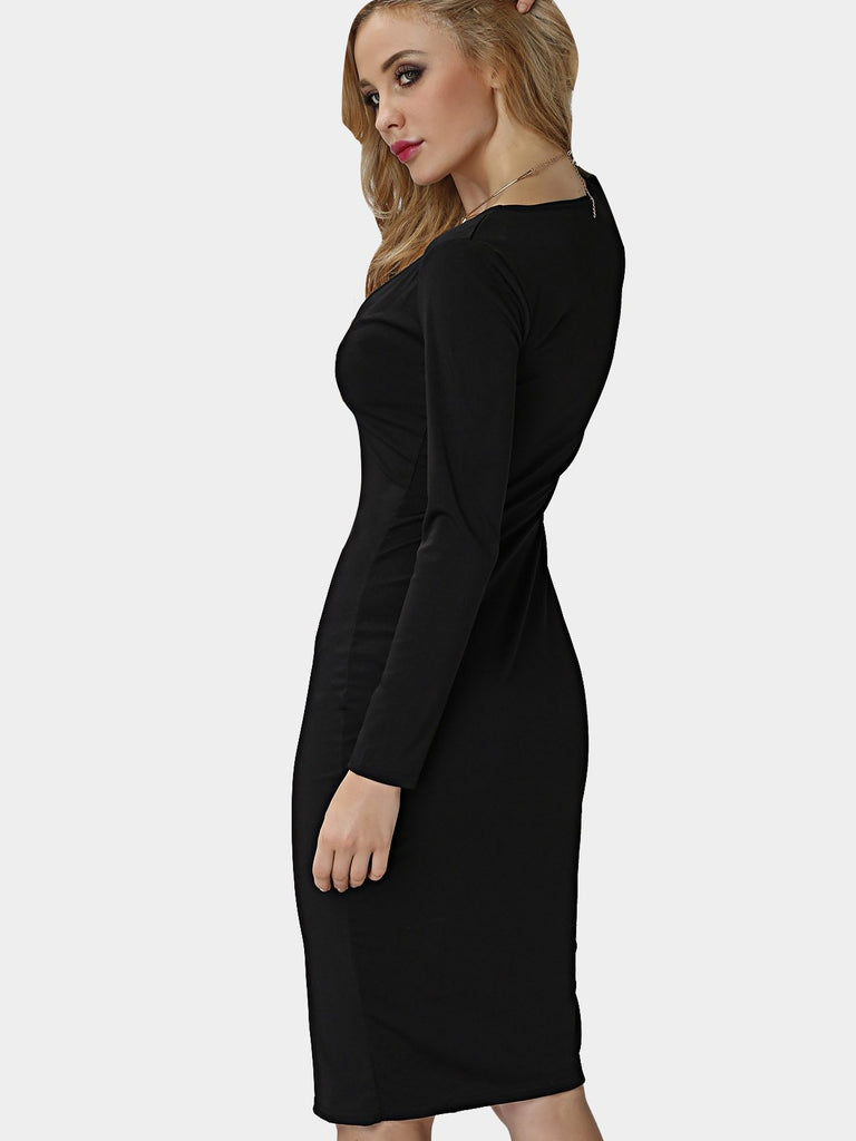 Ladies V-Neck Midi Dress