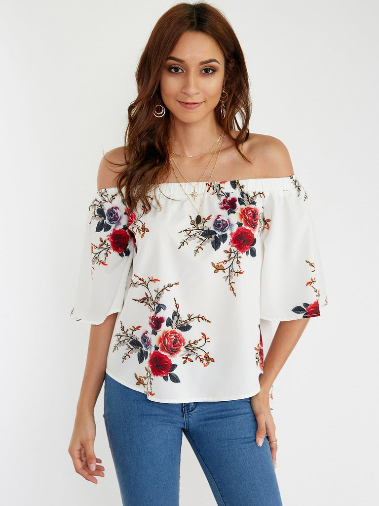 Womens Floral Print Blouses