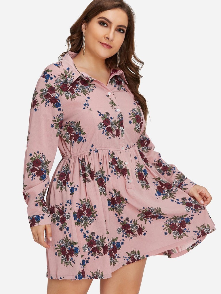 Ladies Long Sleeve Plus Size Dress