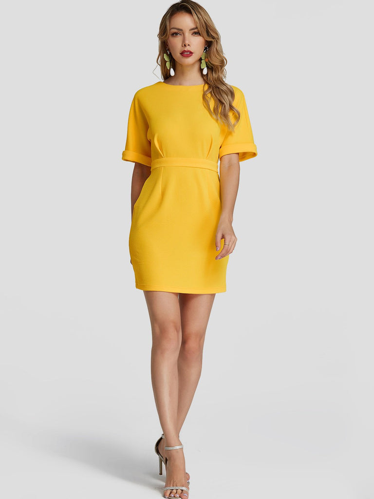 Womens Yellow Casual Dresses