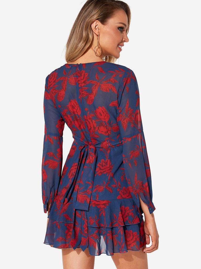Womens Navy Floral Dresses
