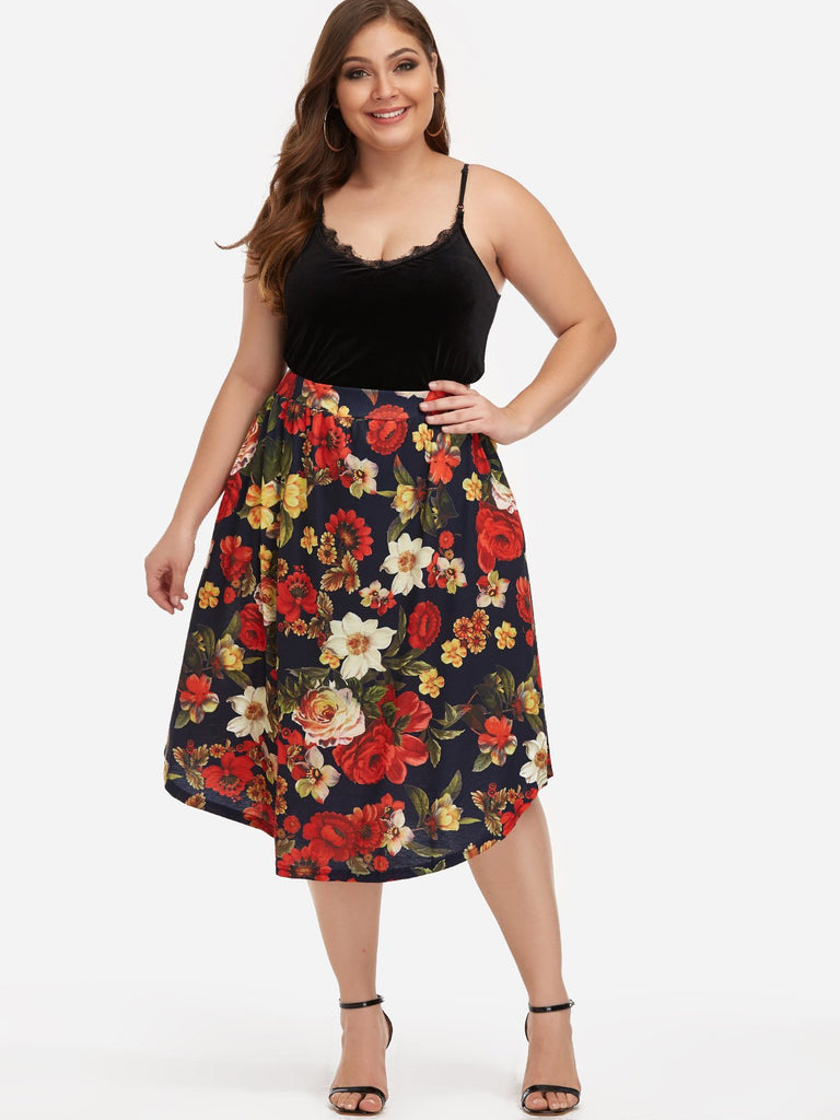 Floral Print Plus Size Bottoms