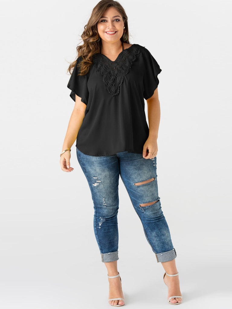 Womens Blue Plus Size Tops