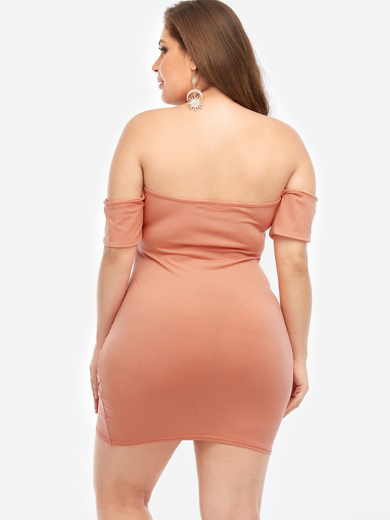 Womens Orange Plus Size Dresses