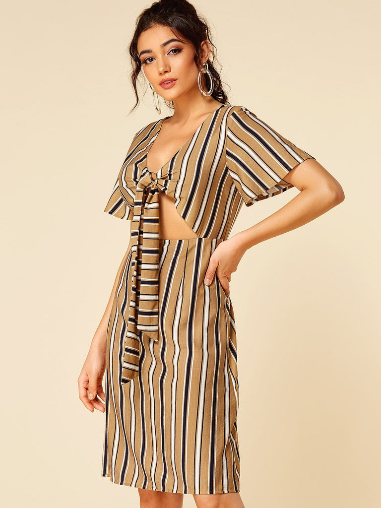 Ladies Camel Midi Dresses