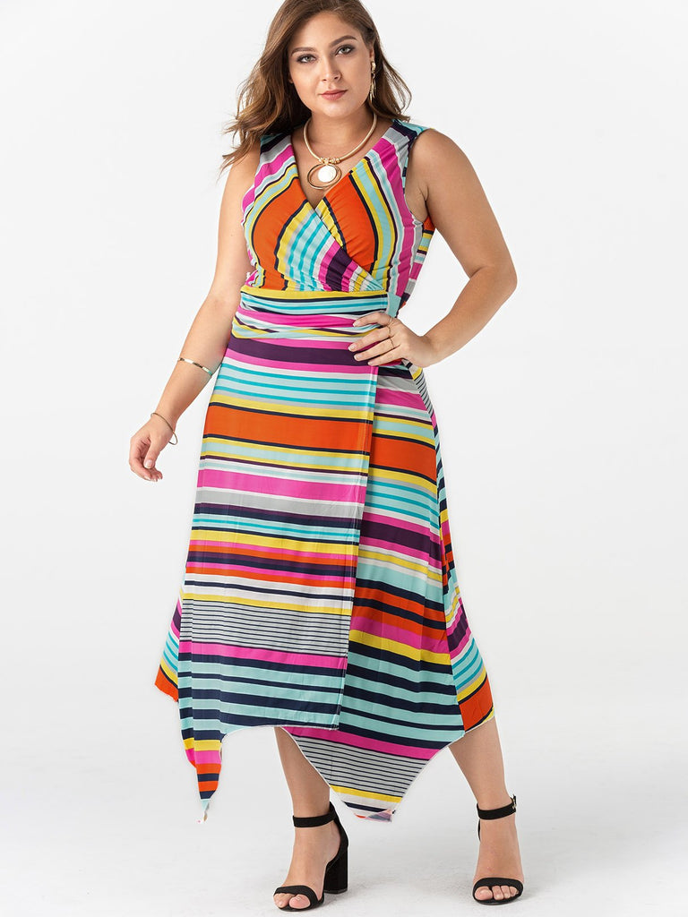 Womens Sleeveless Plus Size Maxi Dress