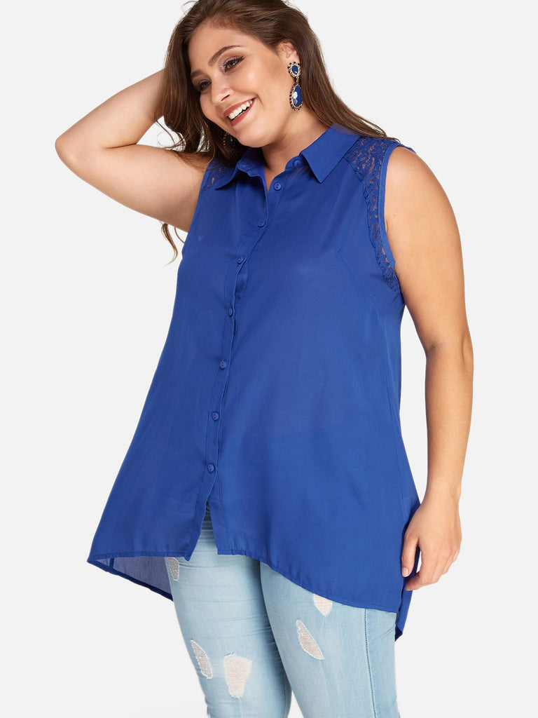 Ladies Blue Plus Size Tops