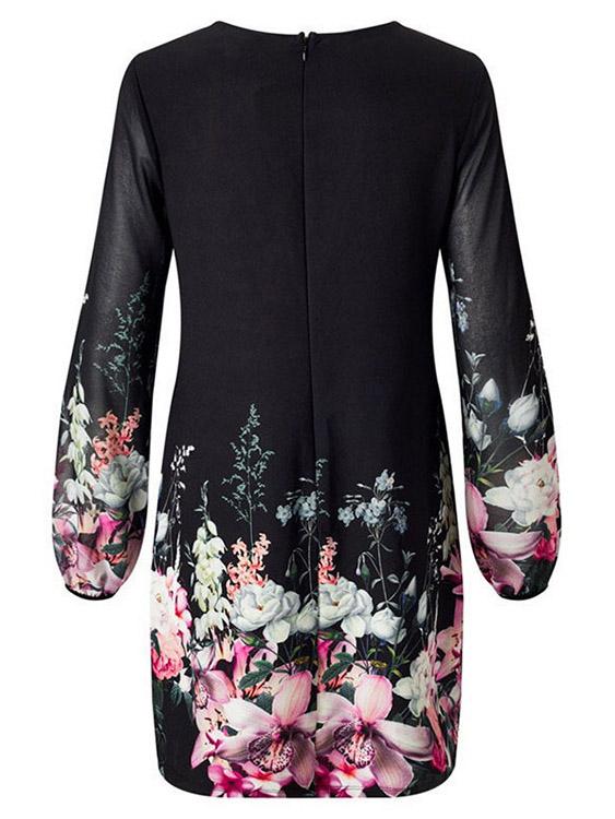 Womens Black Floral Dresses