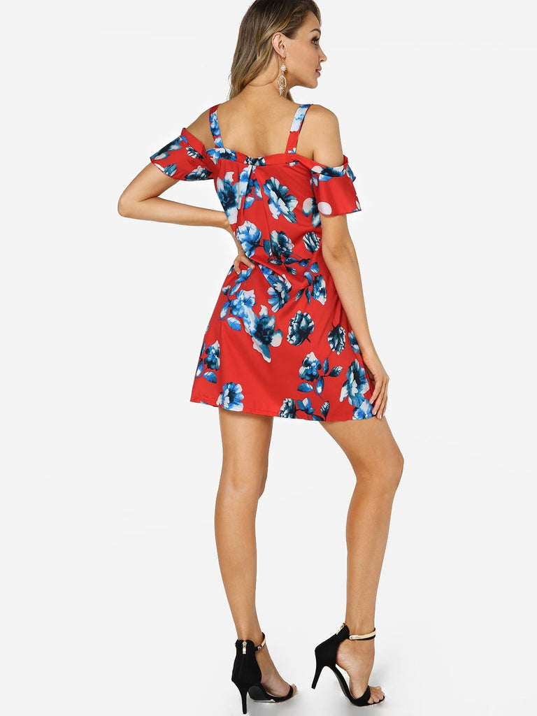 Womens Red Floral Dresses