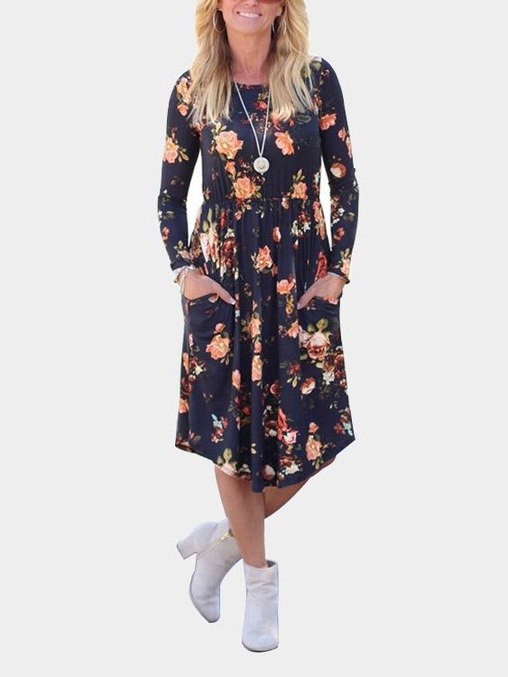 Womens Brown Floral Dresses