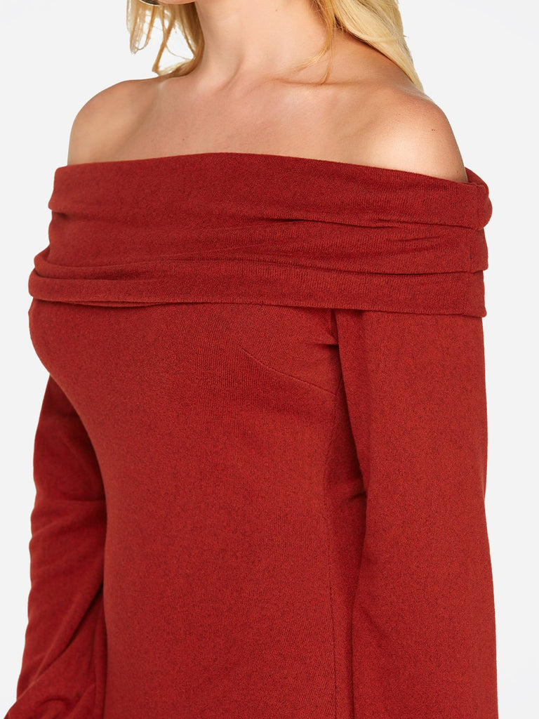 Ladies Grey Off The Shoulder Dresses