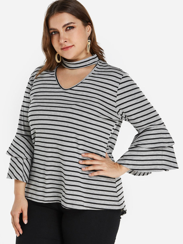 Womens Striped Plus Size Tops