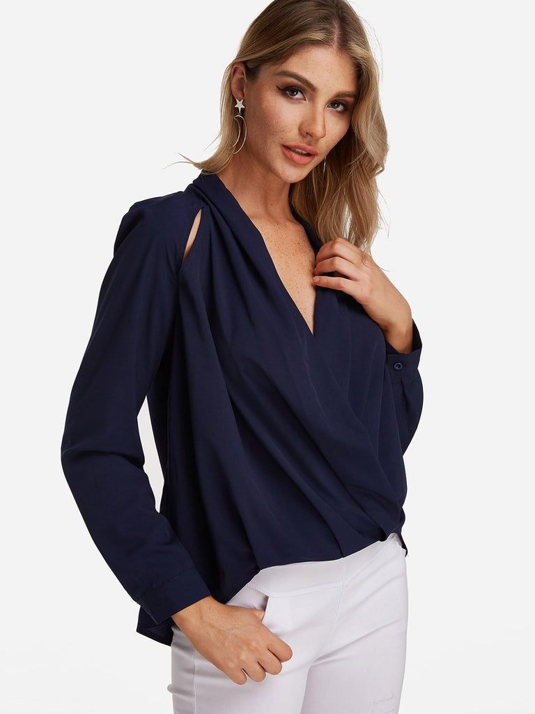 Ladies Navy Blouses