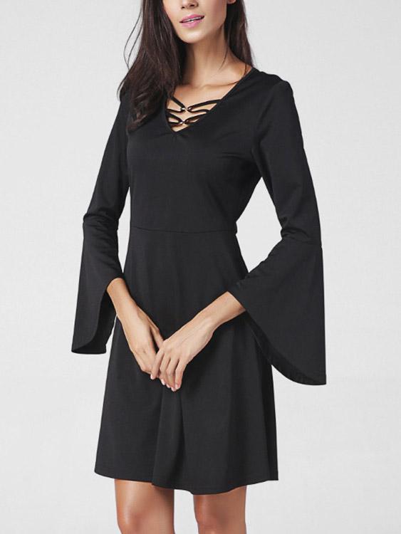 Womens Black Midi Dresses