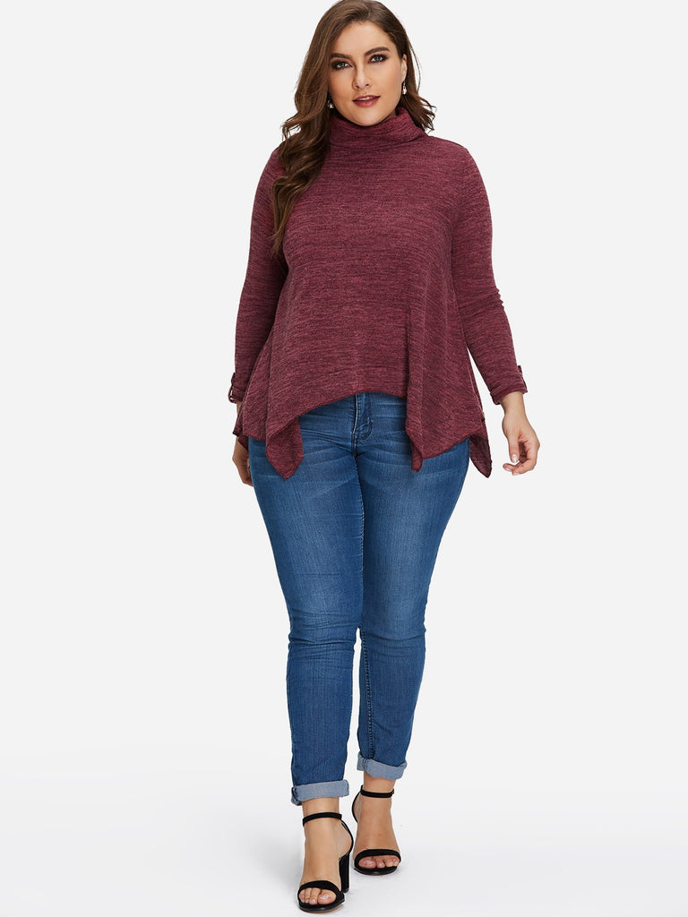 Womens Long Sleeve Plus Size Tops
