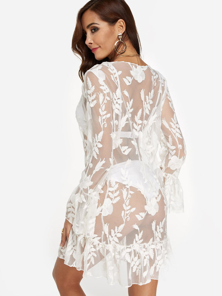 Womens White Cover-Ups