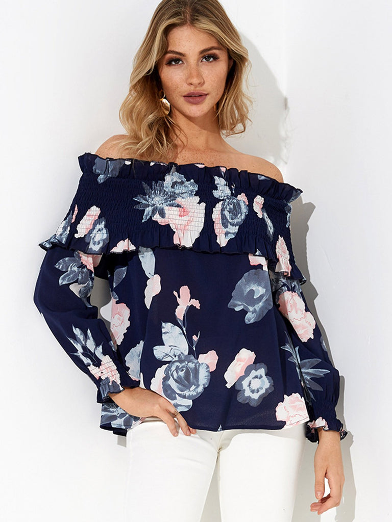 Ladies Navy Blouses