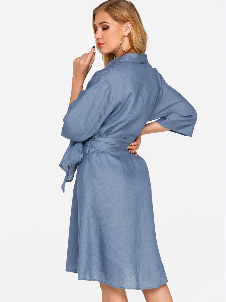 Womens Blue Casual Dresses