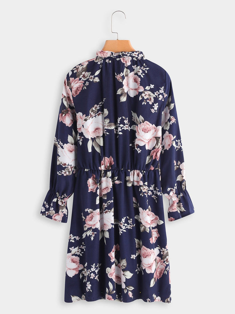 Womens Navy Floral Dresses