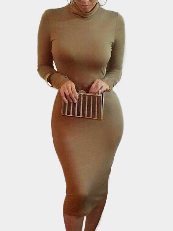 Womens Khaki Midi Dresses
