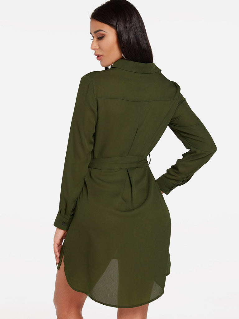 Womens Green Shirt Dresses