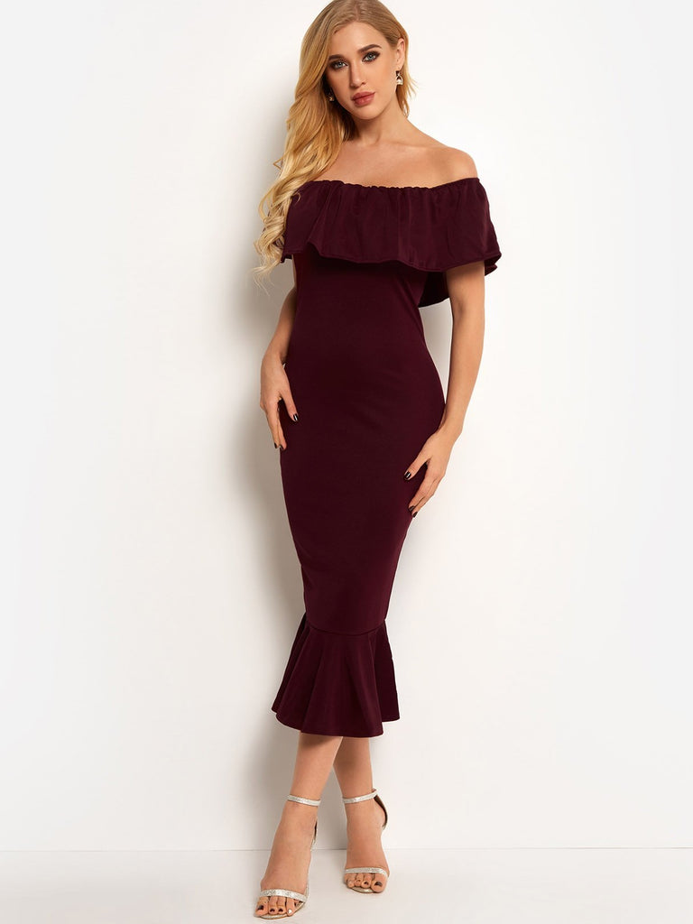 Womens Black Off The Shoulder Dresses