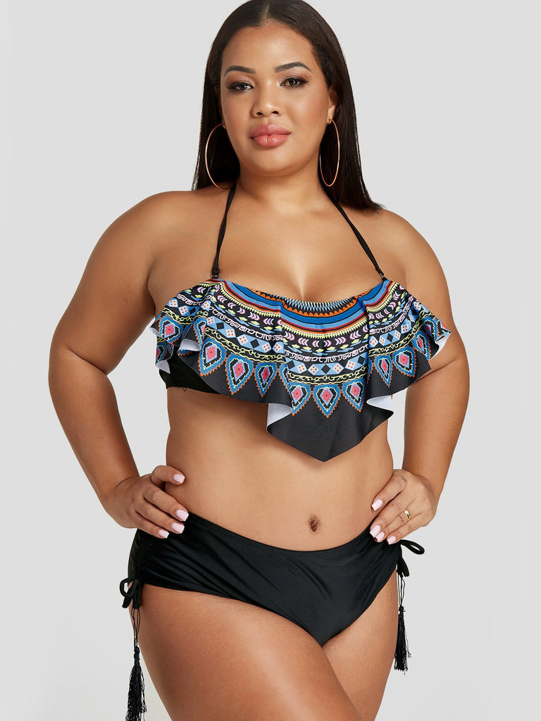 Ladies Black Plus Size Swimwear