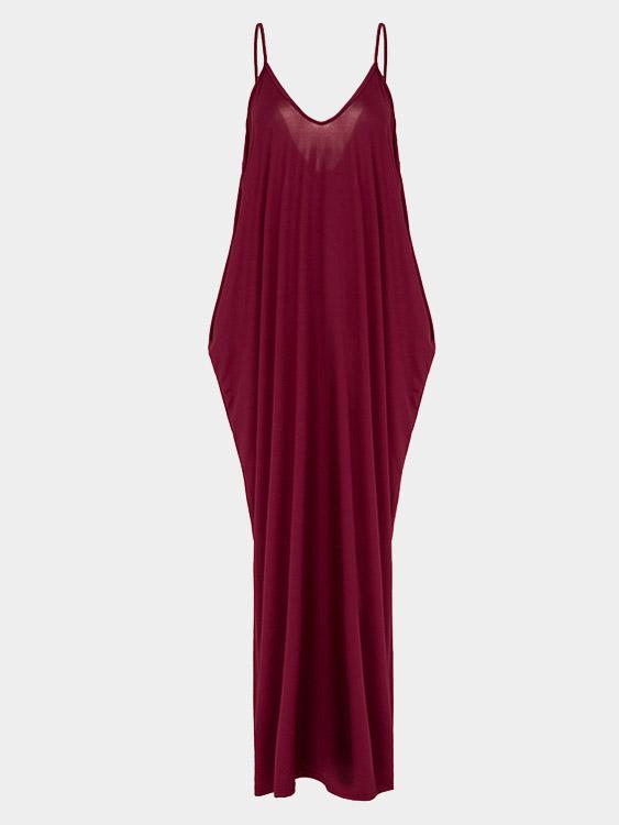 Womens Wine Red Maxi Dresses