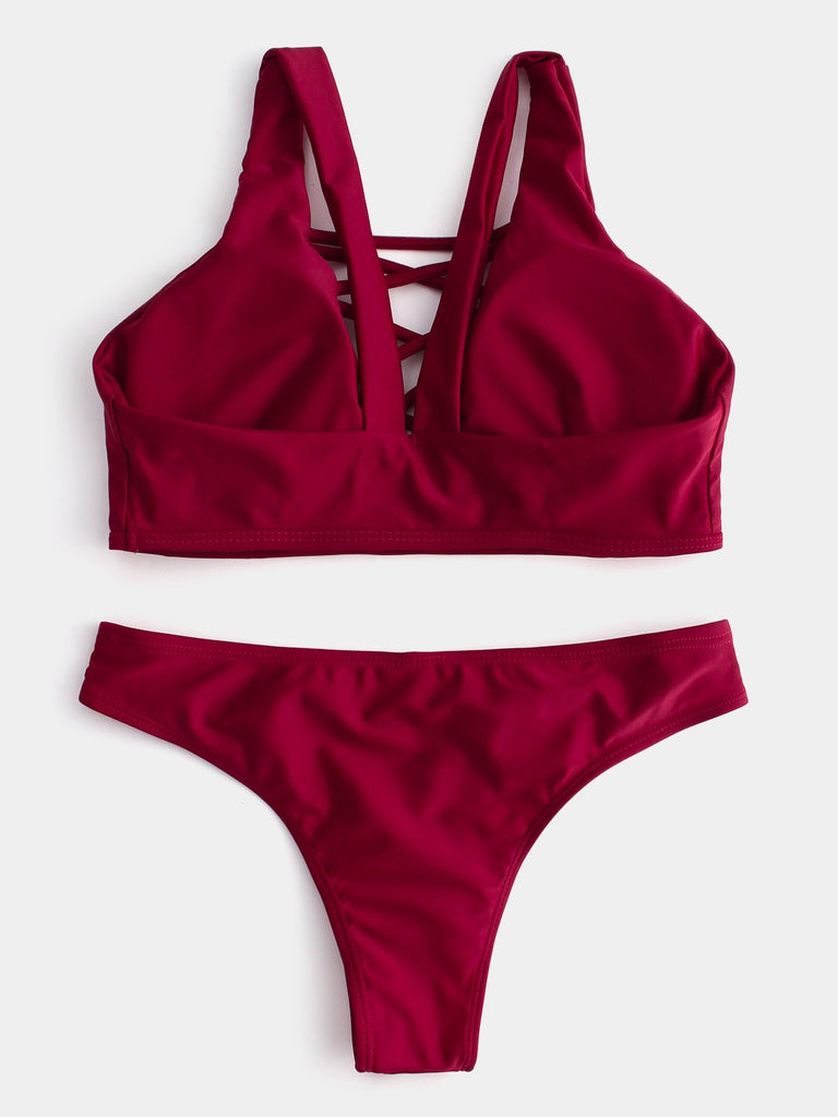 Womens Burgundy Bikinis