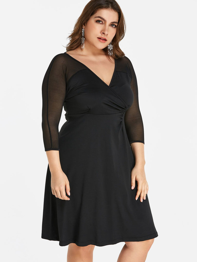 Ladies 3/4 Sleeve Plus Size Dress
