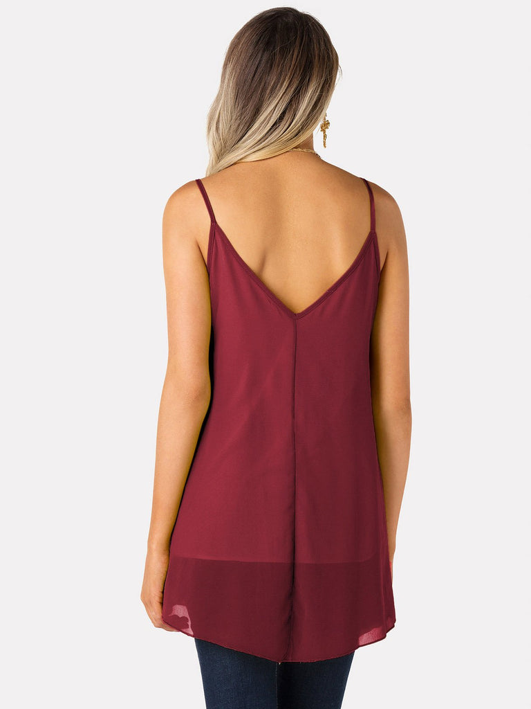 Womens Burgundy Camis