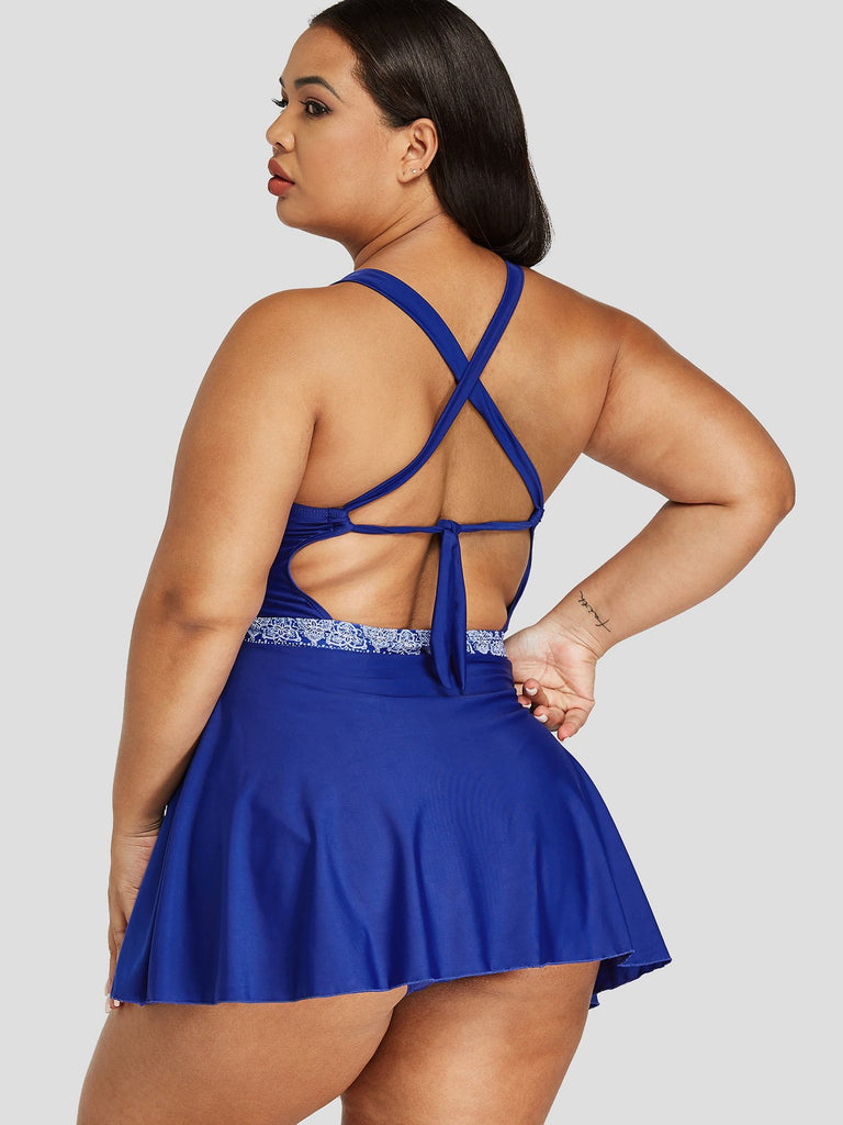 Ladies Sleeveless Plus Size Swimwear