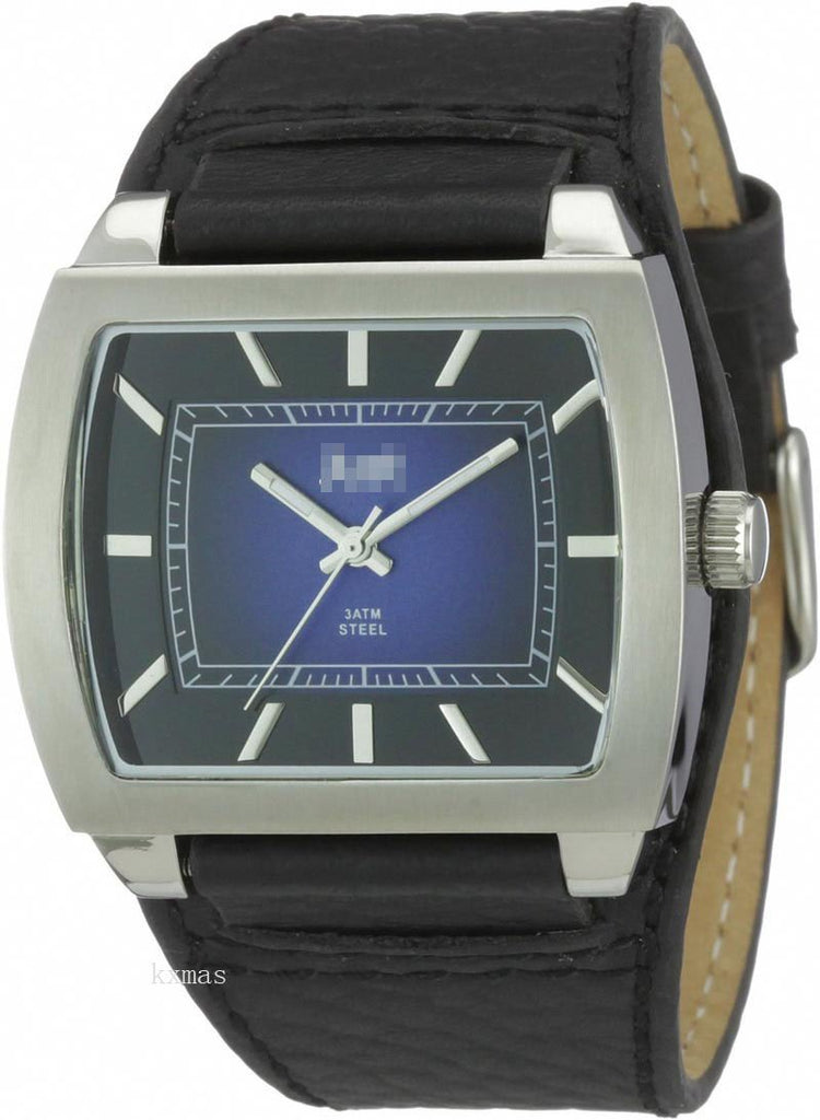 Affordable Elegance Leather 24 mm Wristwatch Strap 48-S5228A-BL_K0006786