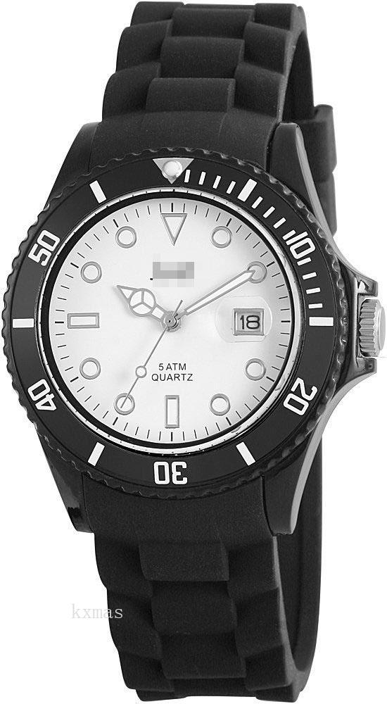 Wholesale Elegant Silicone 20 mm Wristwatch Band 48-S5457BK-WH_K0006750