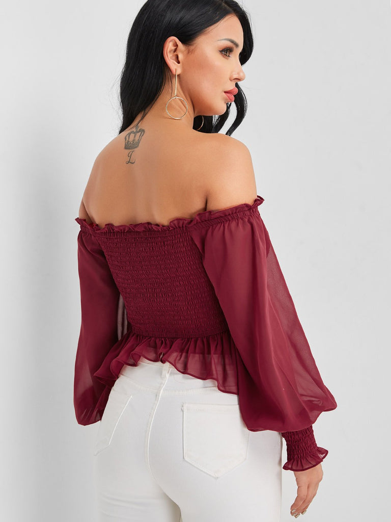 Womens Burgundy Blouses
