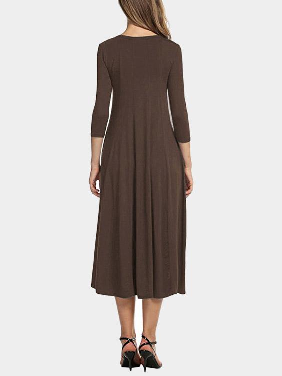 Womens Coffee Midi Dresses