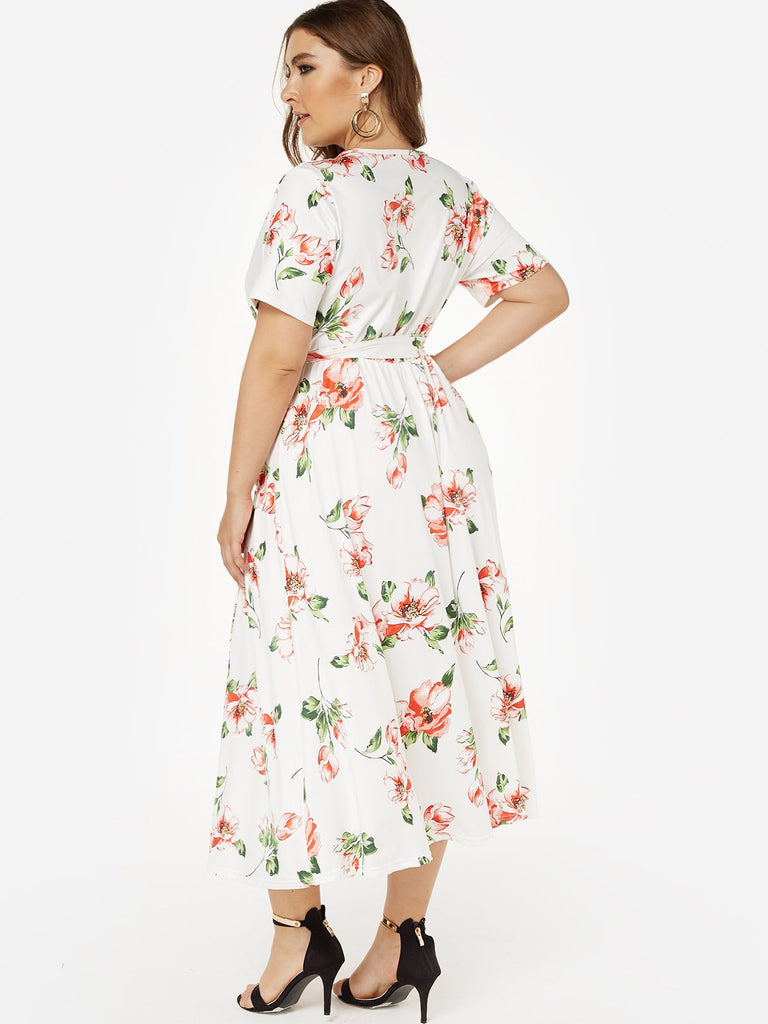 Womens Floral Plus Size Dresses