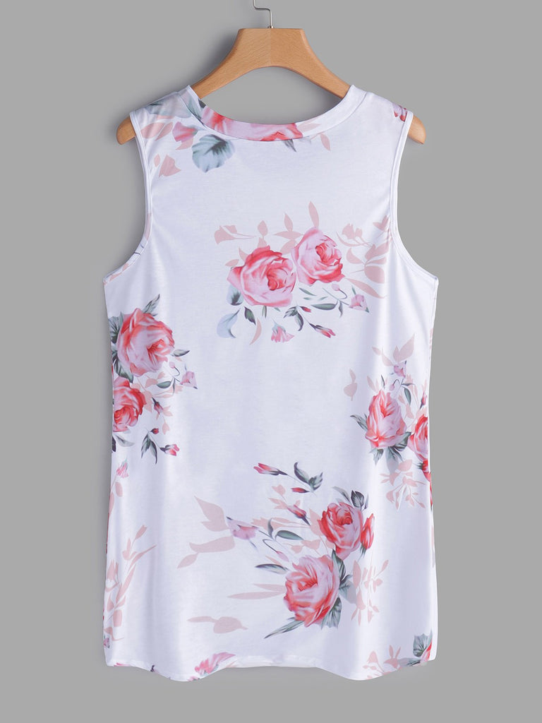 Womens Floral Print Tank Top