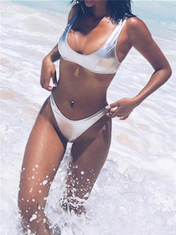 Black And White Striped Bikinis