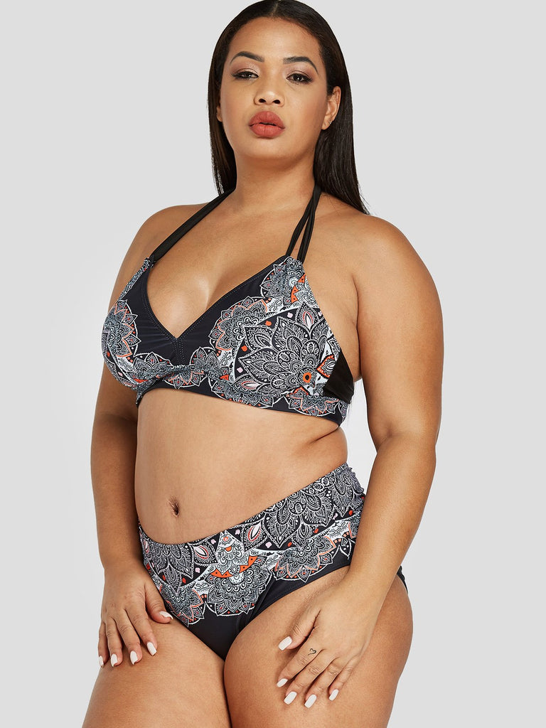 Plus Size Cut Out Swimwear