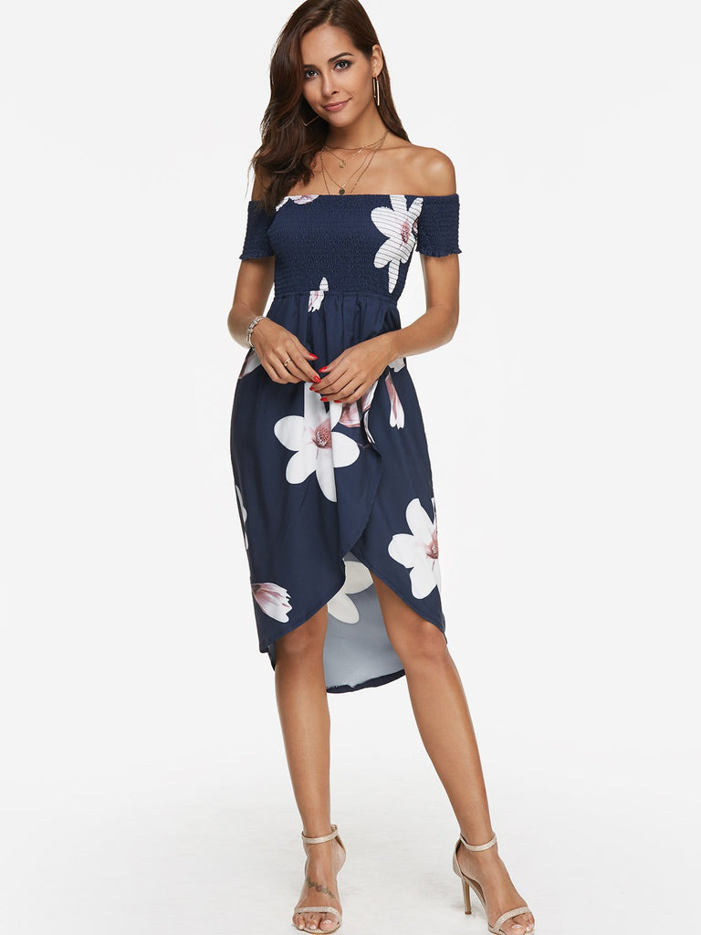 Womens Navy Floral Dresses