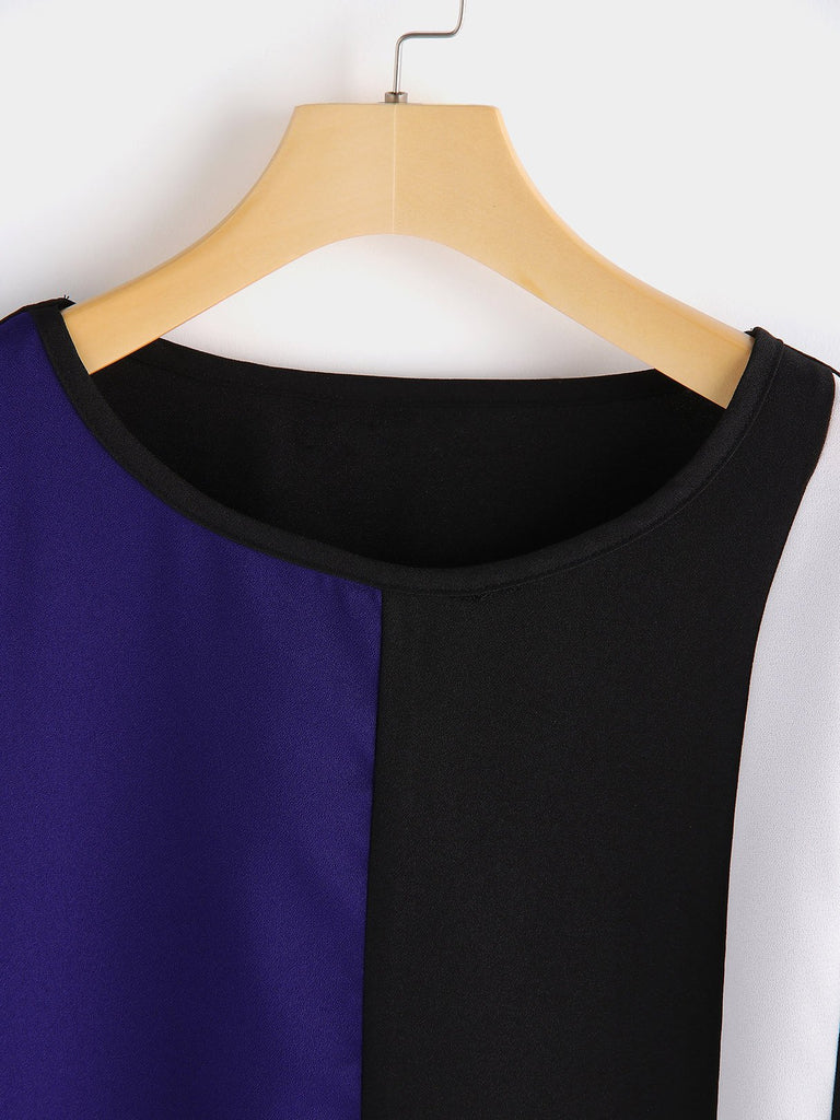 Ladies Color Block Plus Size Tops
