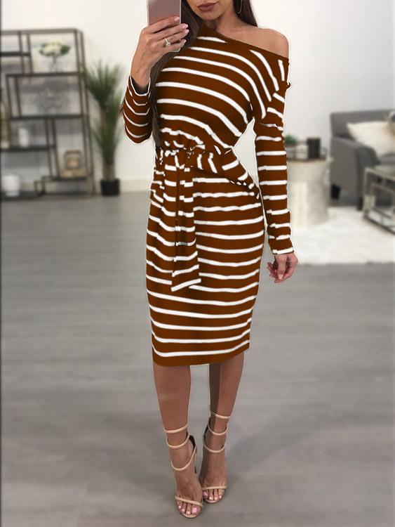 Ladies Coffee Midi Dresses