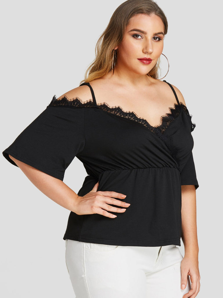 Ladies Black Plus Size Tops