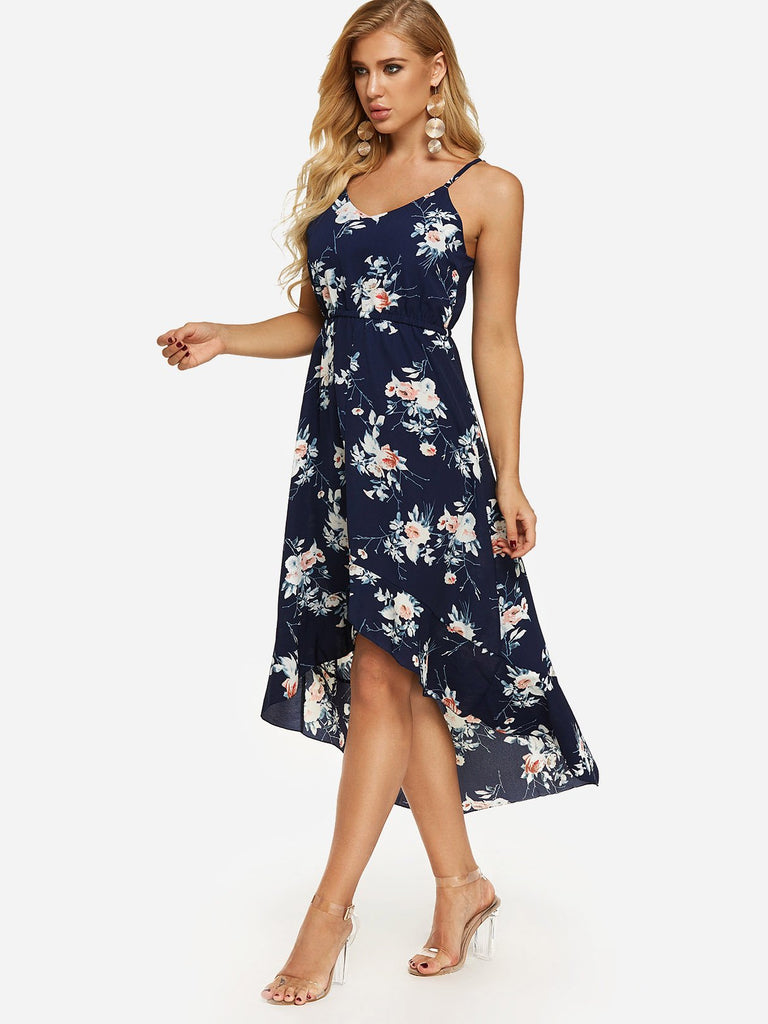 Ladies Navy Floral Dresses