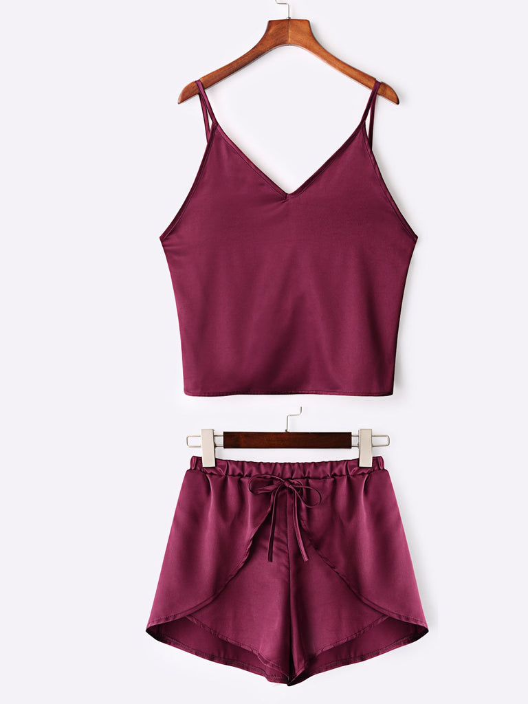 Ladies Burgundy Two Piece Outfits