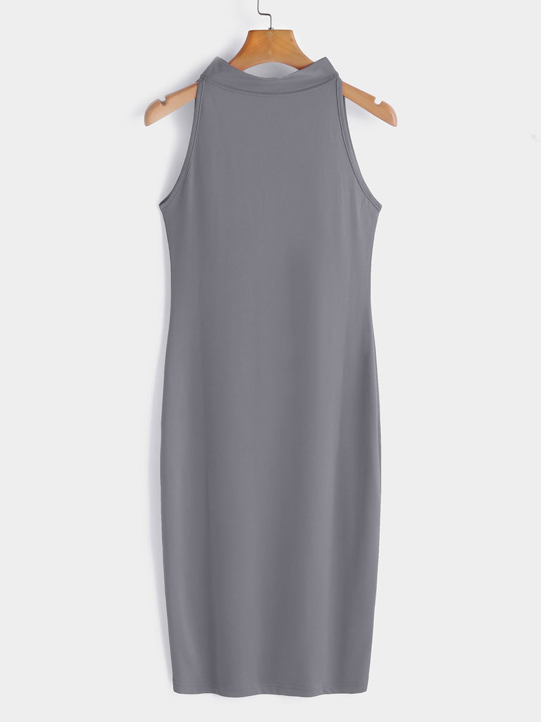 Womens Sleeveless Midi Dress