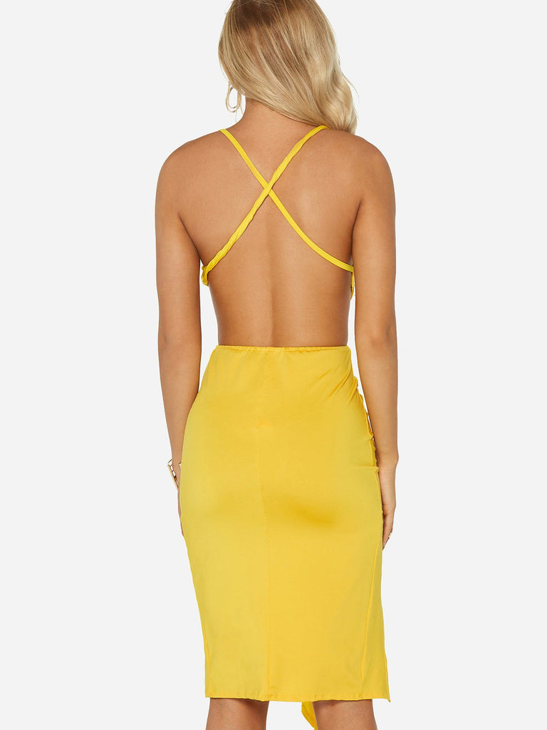 Womens Yellow Sexy Dresses