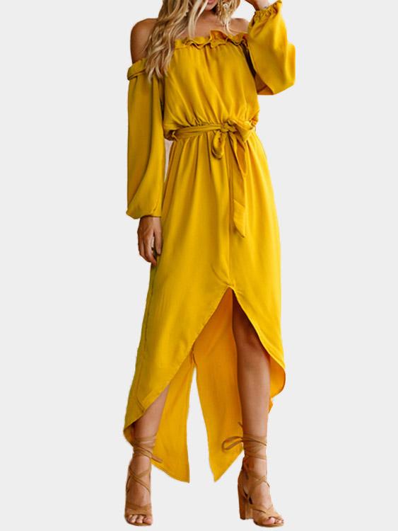 Ladies Yellow Maxi Dresses